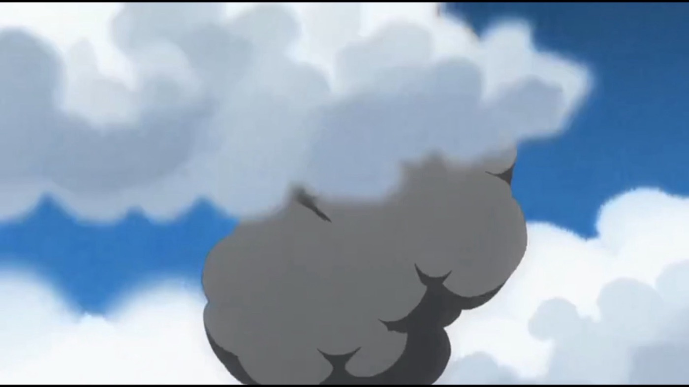Nubes blancas sobre un cielo azul intenso.